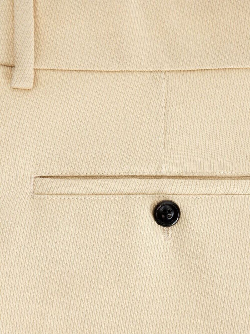 Neutral Virgin-wool Flared Trousers