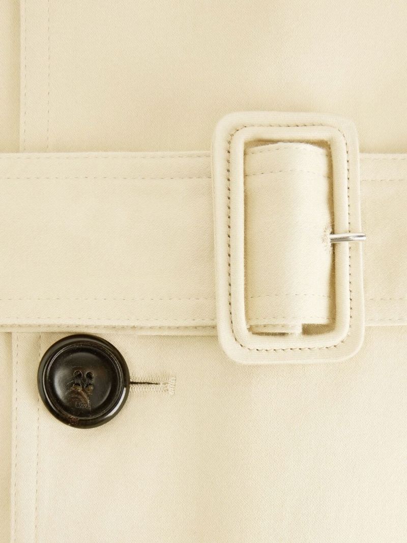 Neutral Cotton Trench Coat