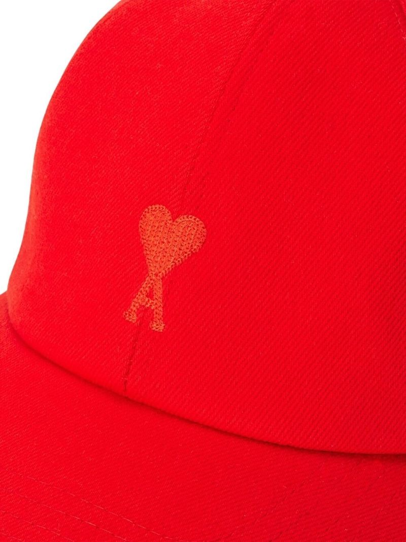 Red Embroidered-logo Baseball Cap