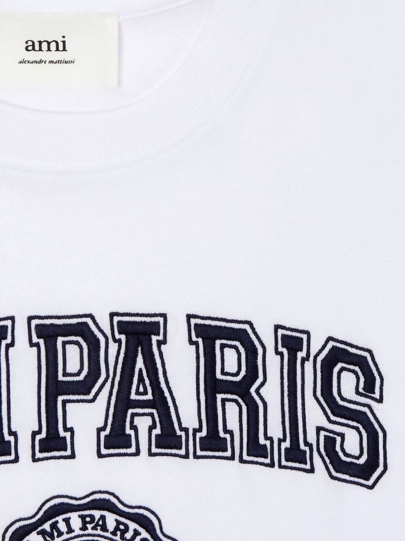 White Logo Print T-shirt