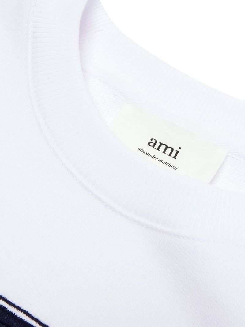 White Logo Embroidered Cotton Sweatshirt