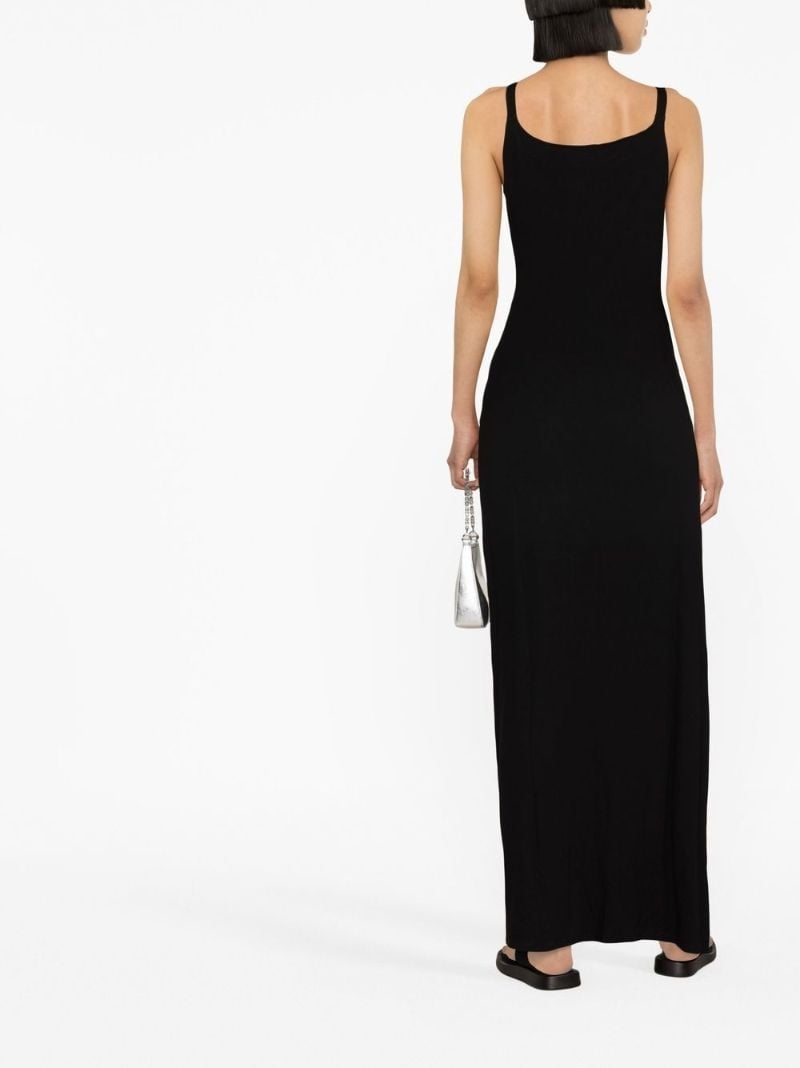 Black Stud-embellished Ruched Maxi Dress
