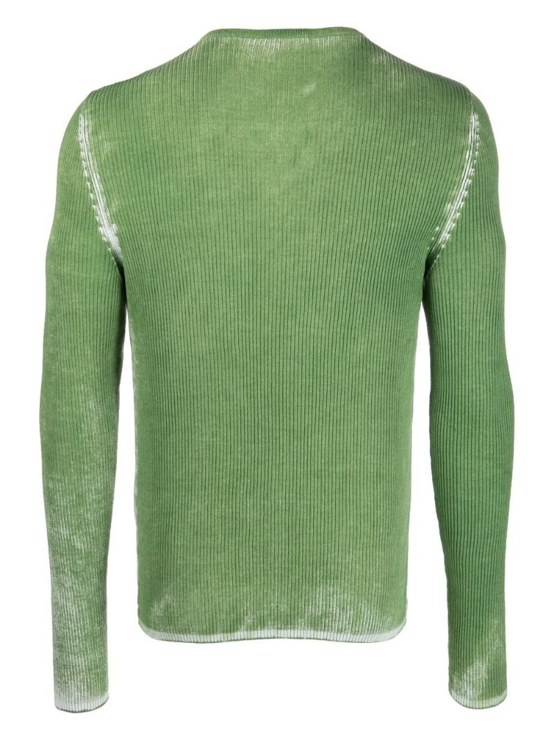 Green Zip-up Knitted Sweater