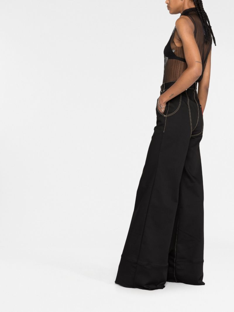 Black Ribbed Sheer Knitted Top