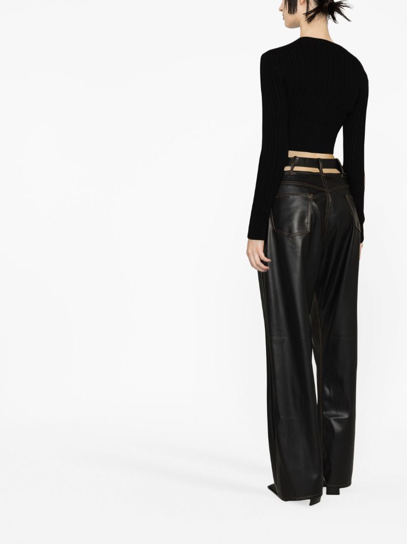 Black Cropped Wool Cardigan