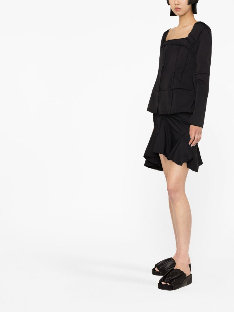Black Asymmetric Ruffled Skirt