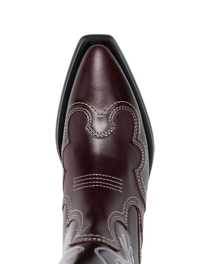 Red Embroidered Design Boots
