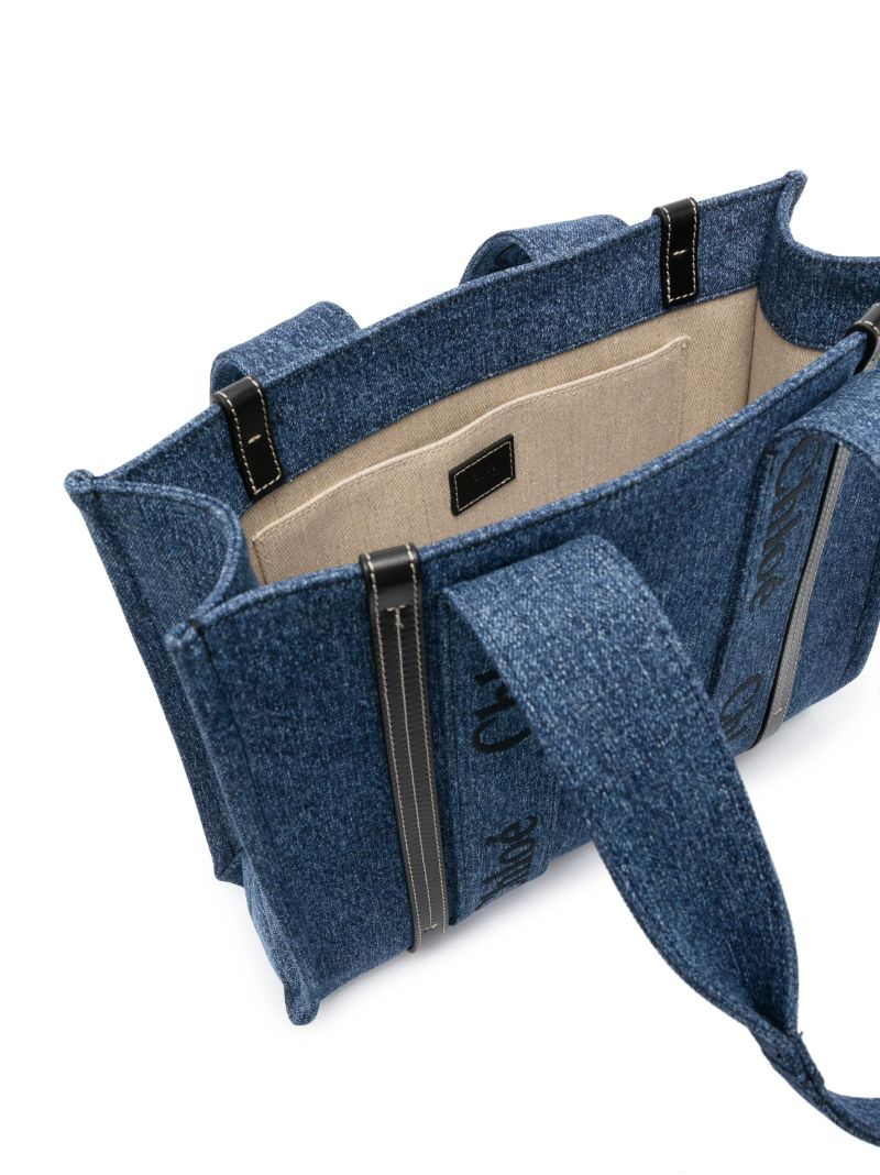 Blue Woody Small Denim Tote Bag