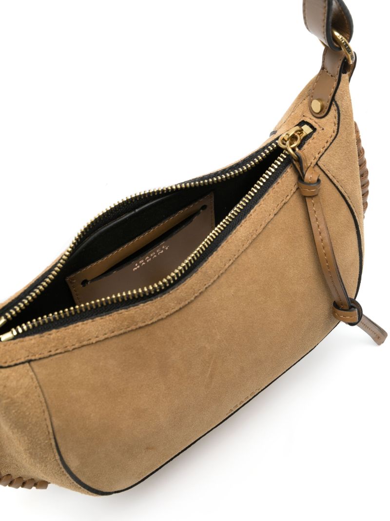 Brown Oskan Moon Suede Shoulder Bag