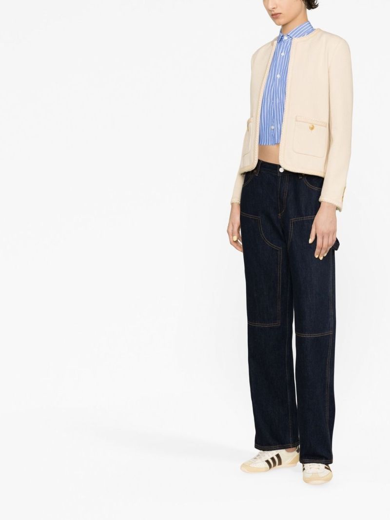 Neutral BouclÃ_x0083_© Silk Jacket