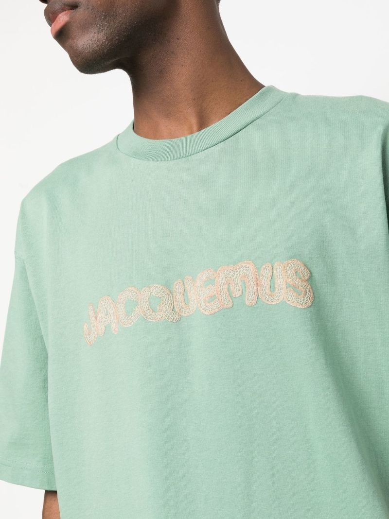 Green Raphia Embroidered T-shirt