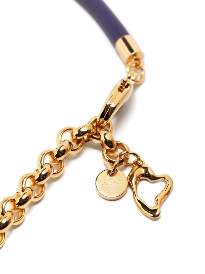 Purple Hammered Initial Necklace