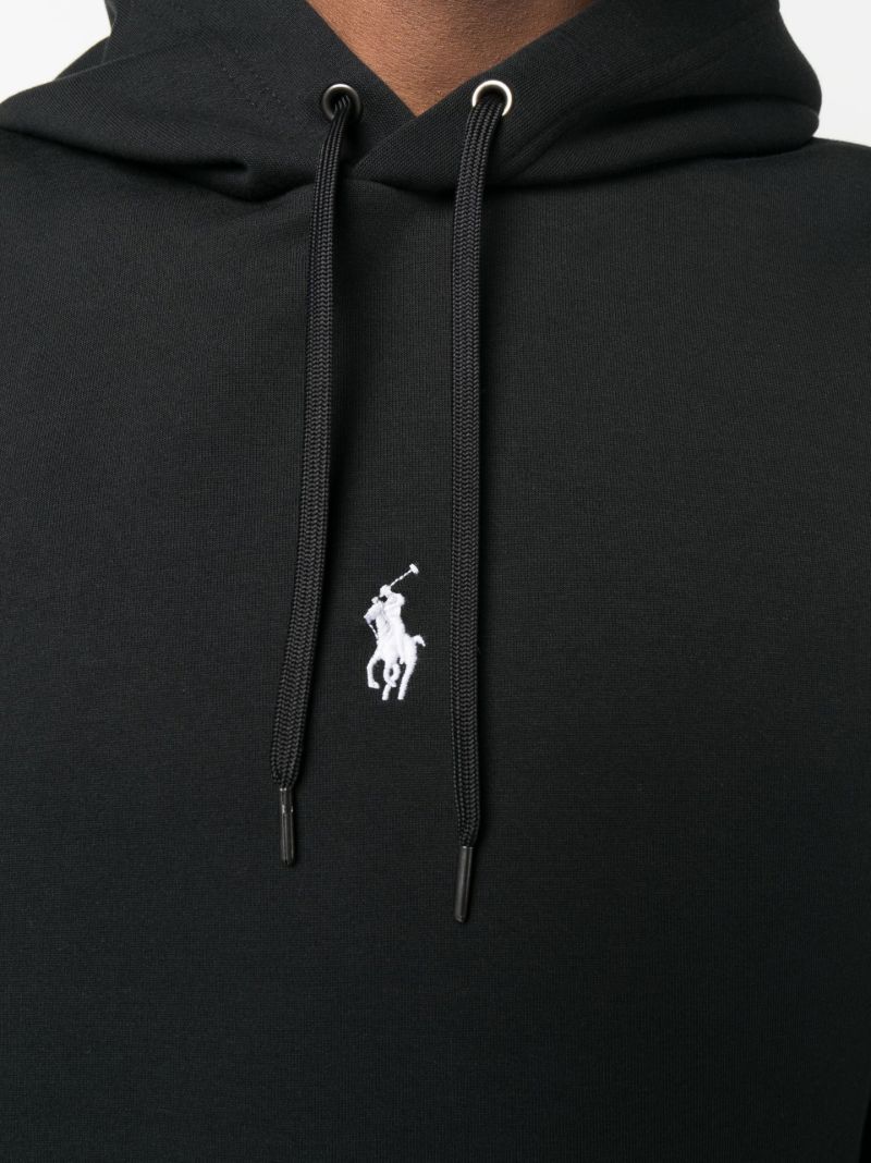 Black Polo Pony Drawstring Hoodie