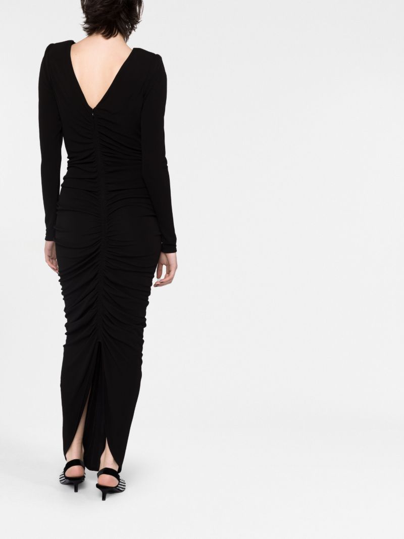 Black Ruched Maxi Dress