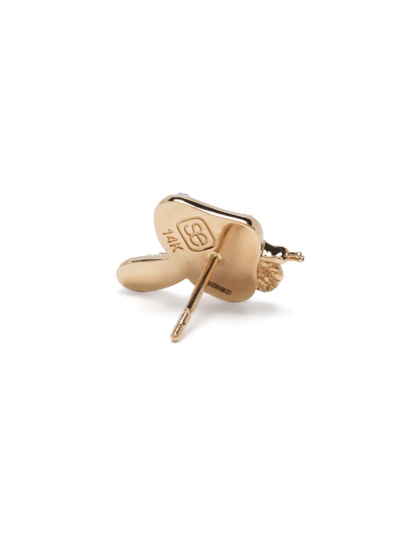 14kt Yellow Gold Celestial Mushroom Stud Earrings