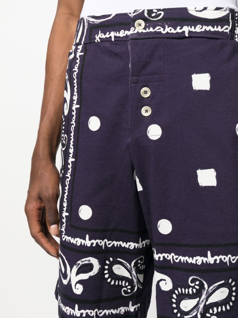 Blue Bandana Print Shorts