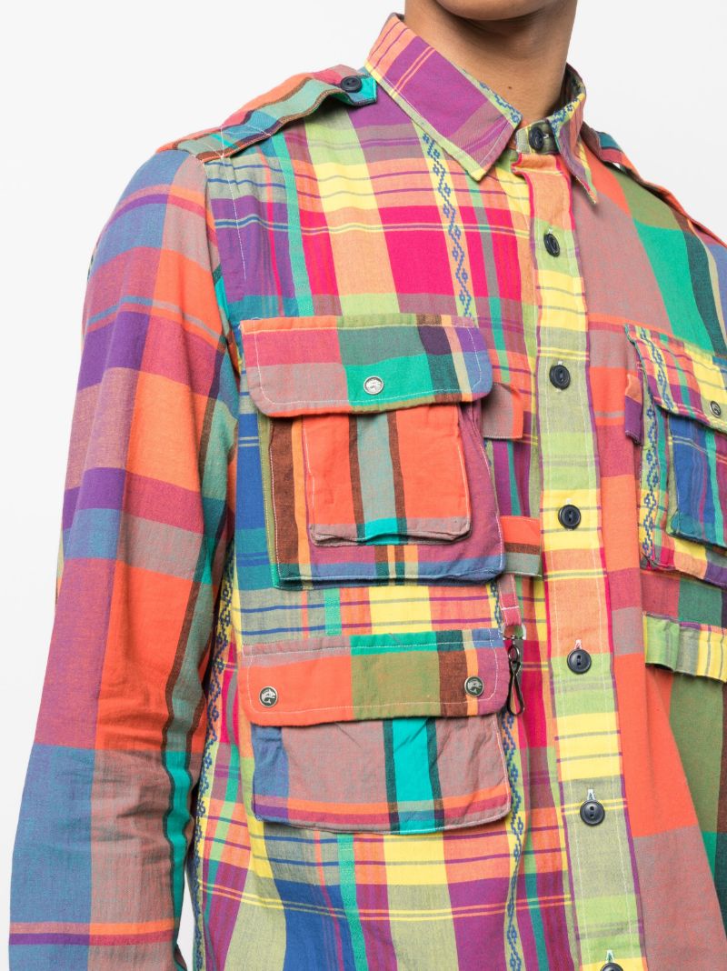 Orange Check Cotton Shirt