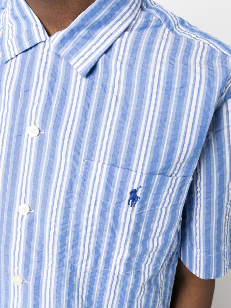 Blue Polo Pony Striped Cotton Shirt
