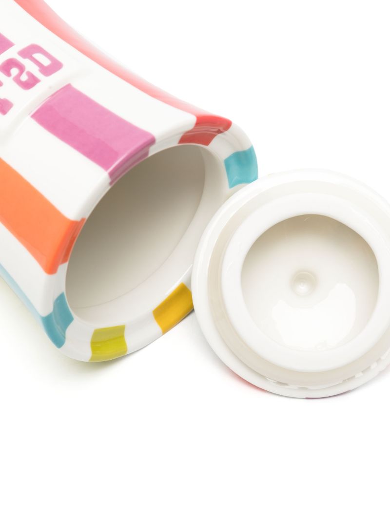 White Vice Striped Porcelain Pot