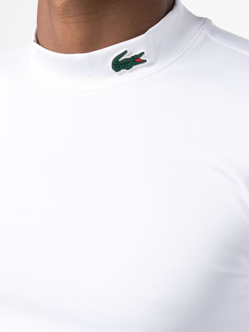 White Logo Long Sleeve Golf T-shirt
