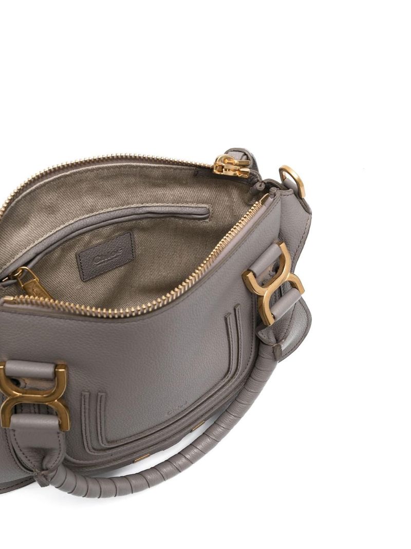 Grey Marcie Small Leather Tote Bag