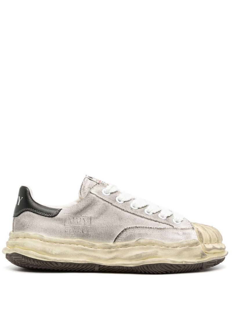 White Blakey Distressed Canvas Sneakers