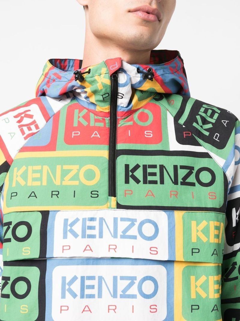 Green Half-zip Hooded Jacket