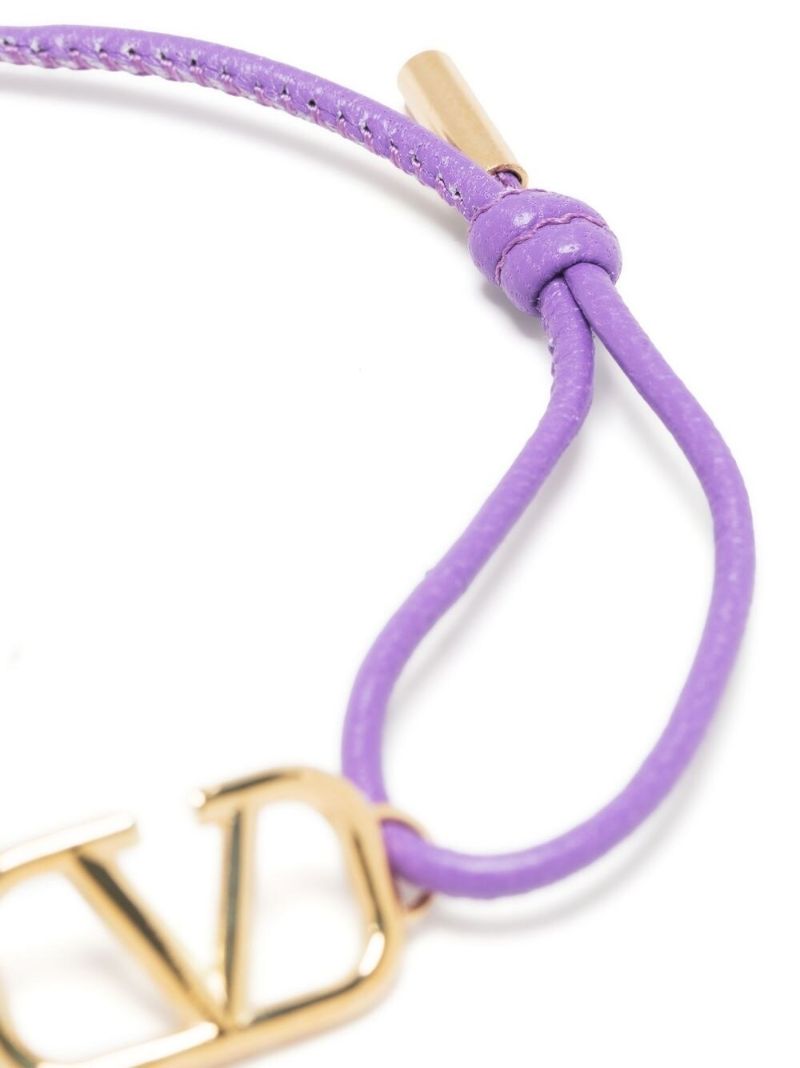 Purple Leather Vlogo Signature Bracelet