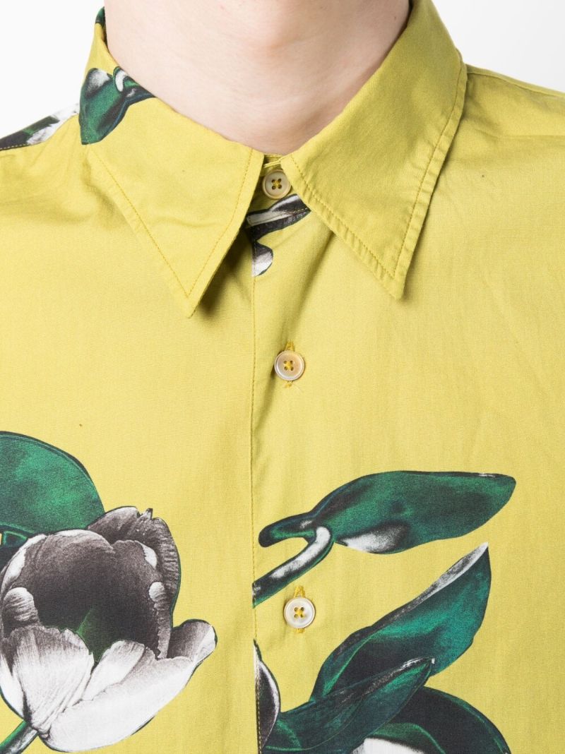 X Paul Smith Green Floral Embroidered Shirt