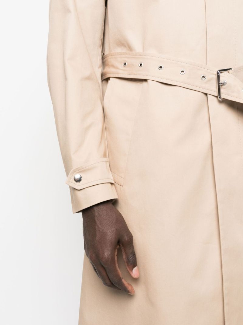 Neutral Belted Cotton Trench Coat