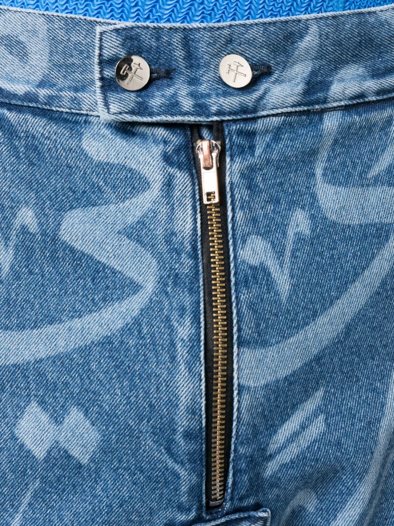 Blue Graphic Print Jeans