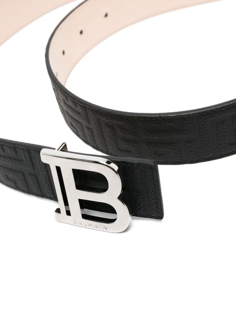 Black B Logo Leather Belt