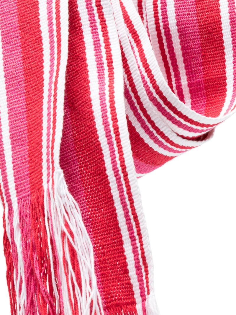 Pink Striped Cotton Tie Belt