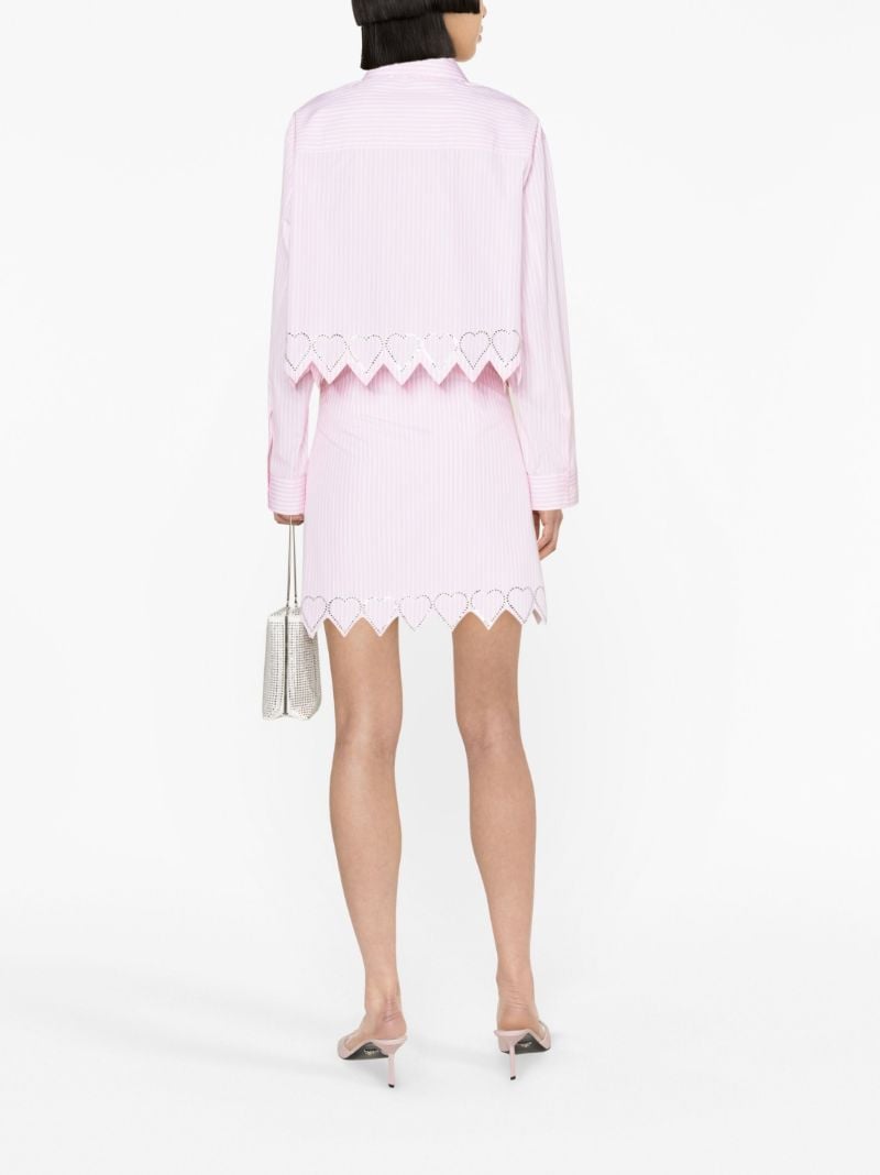 Pink Heart Studded A-line Mini Skirt