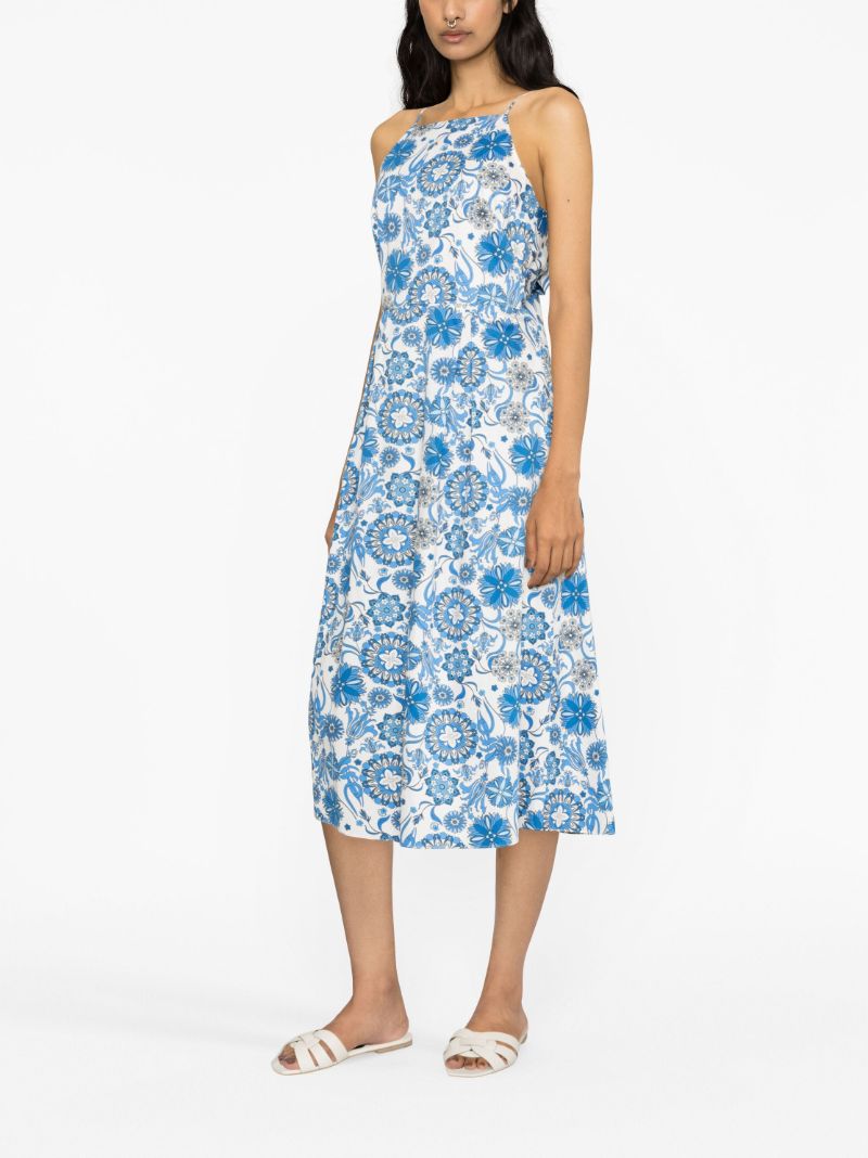 White Goreti Floral-print Cotton Dress
