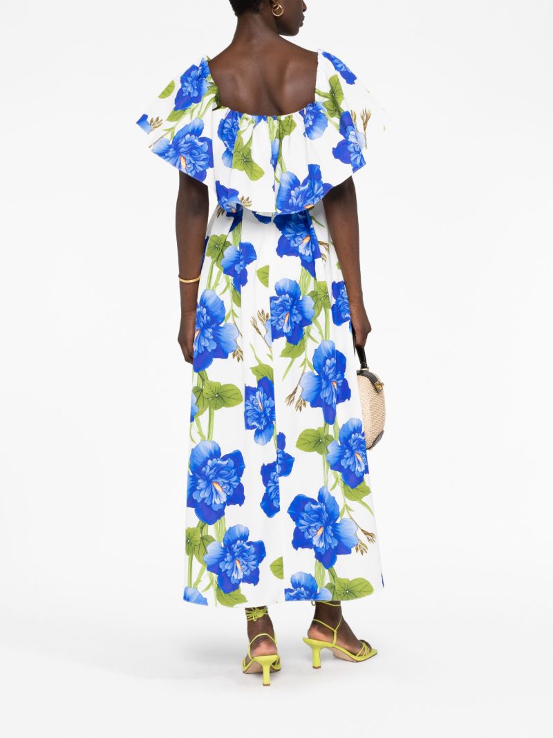 Blue Floral Print Dress