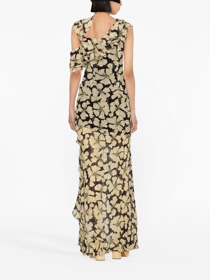 Neutral Serena Floral Print Maxi Dress