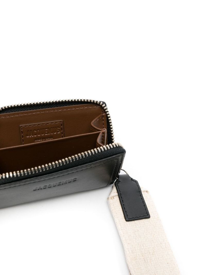 Black Le Porte Rectangle Lanyard Wallet