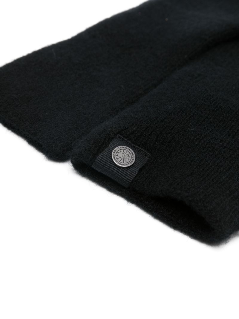 Black Logo-plaque Cashmere Gloves