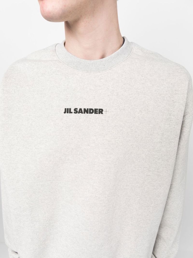 Grey Logo Print Crew Neck Sweatshirt