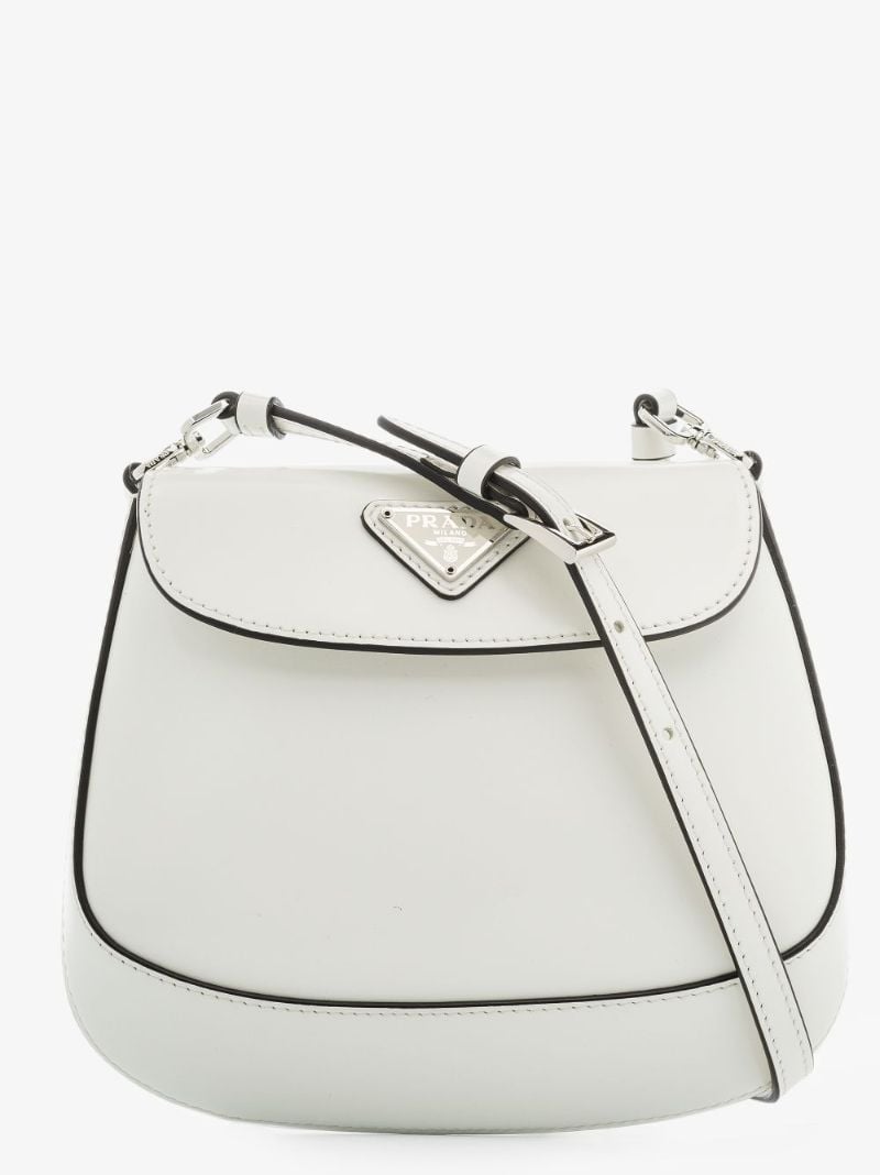 White Cleo Mini Leather Shoulder Bag