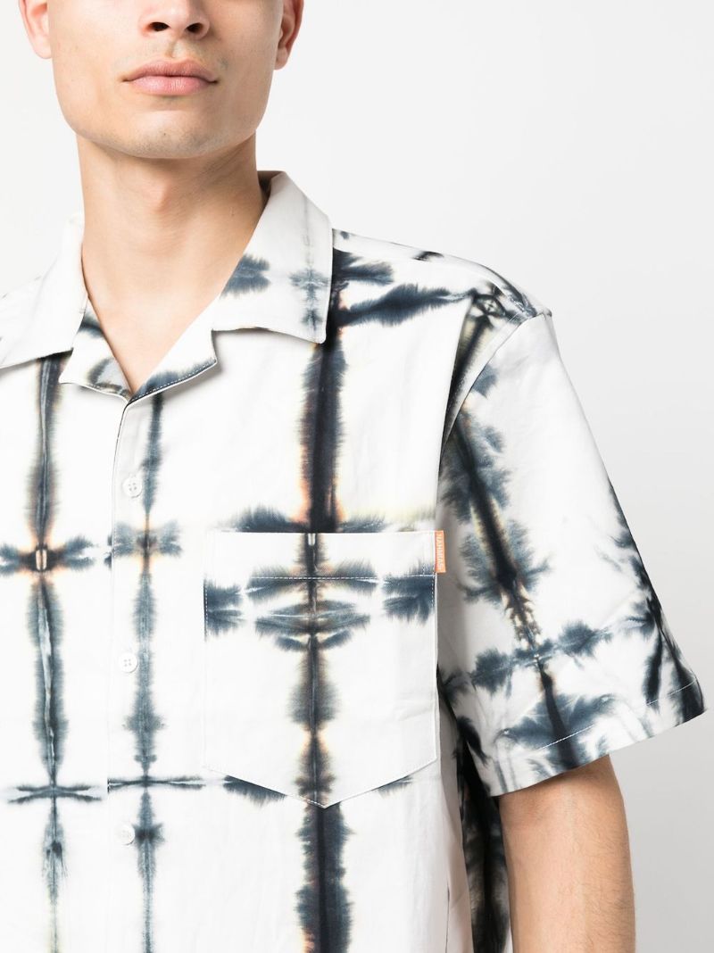 White Tie-dye Cotton Shirt