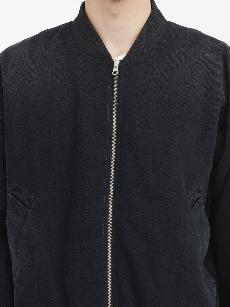 Black Denim Bomber Jacket