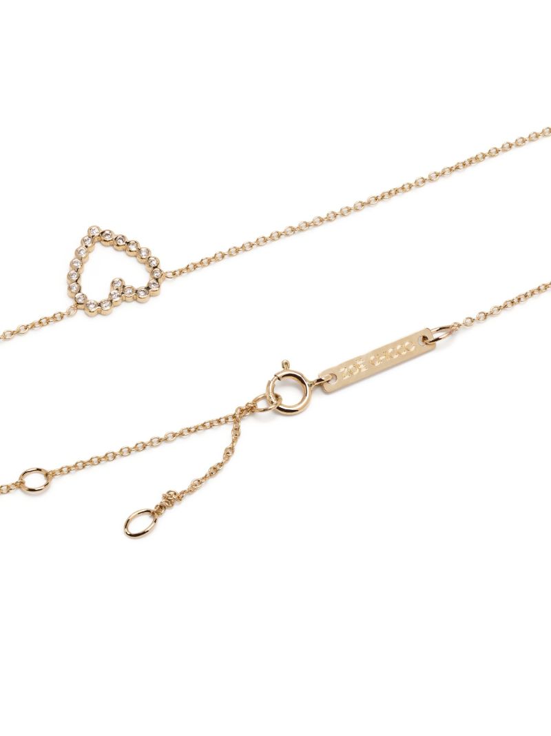14kt Yellow Gold Small Diamond Bezel Heart Necklace