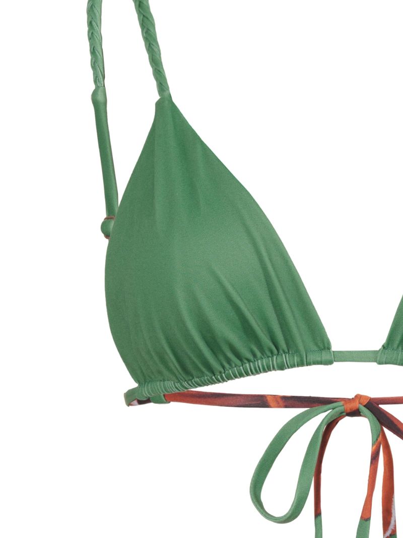 Green Wakama Triangle-cup Bikini Top