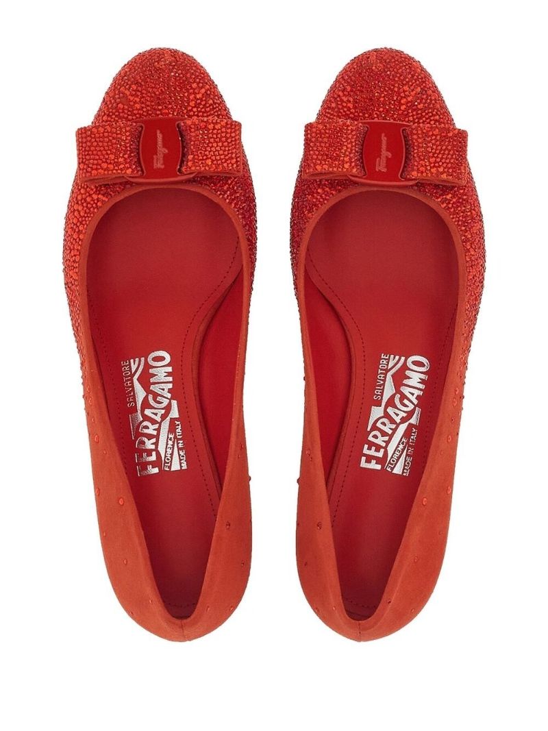 Red Vara Bow 30 Crystal Suede Pumps