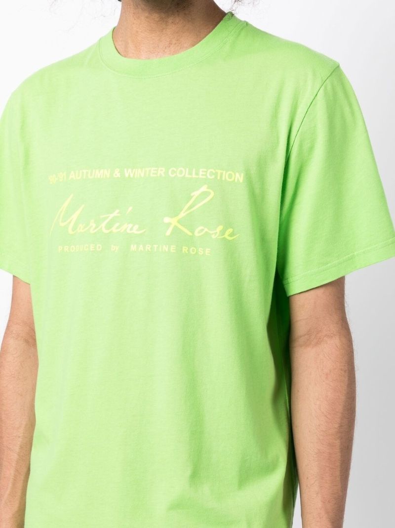 Green Logo Print Cotton T-shirt