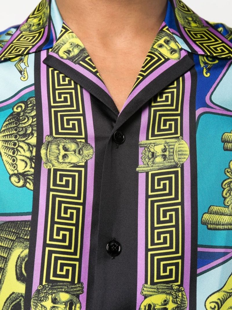 Blue Le Machere Print Silk Shirt