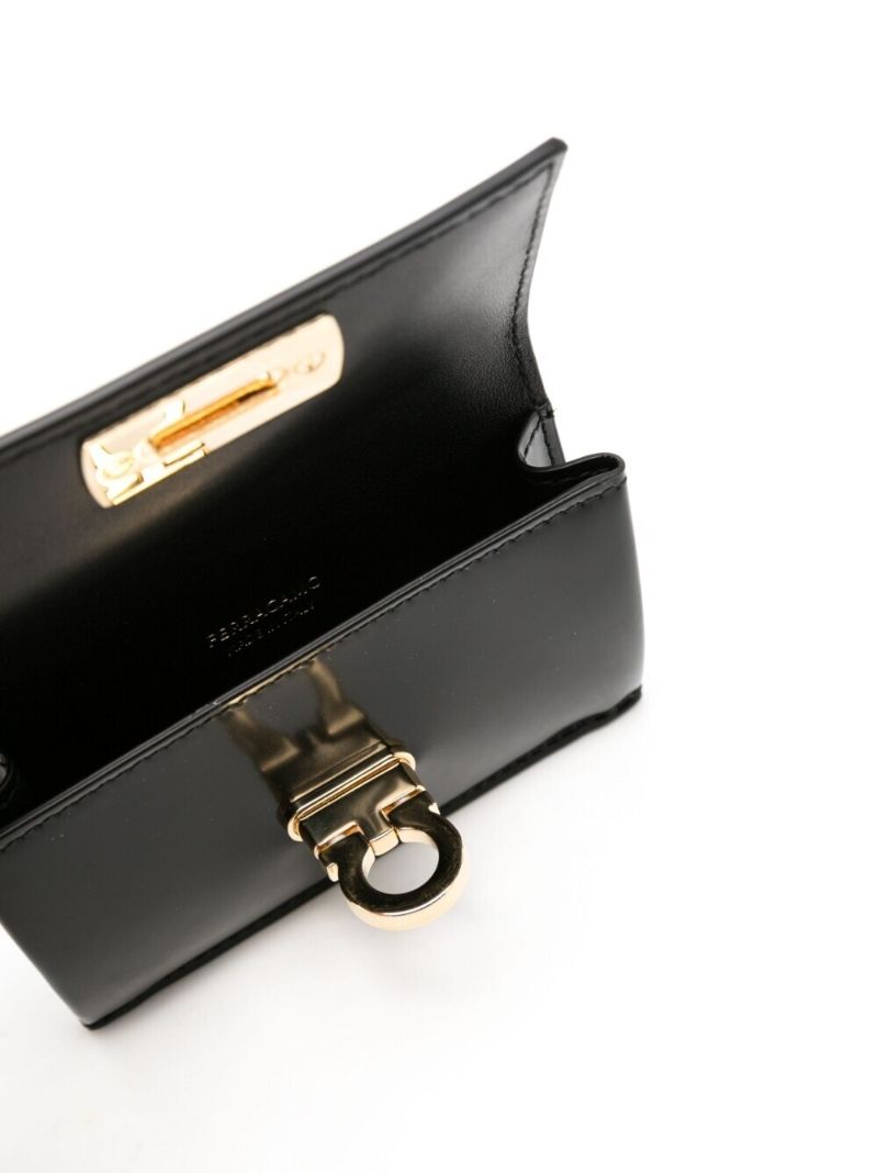 Black Gancini Lock Leather Wallet