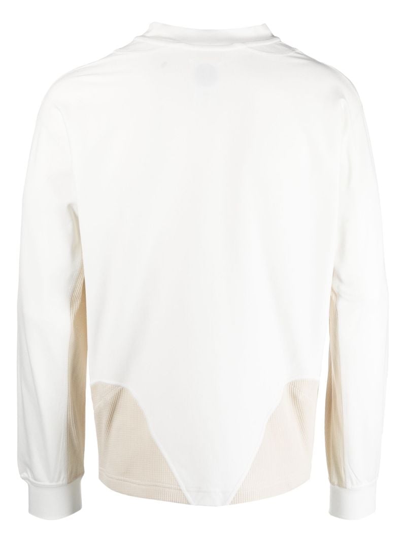 White Panelled Long-sleeve T-shirt